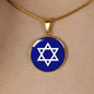 Star Of David Circle Necklace Stainless Steel or 18k Gold 18-22"-Express Your Love Gifts