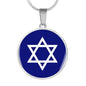 Star Of David Circle Necklace Stainless Steel or 18k Gold 18-22"-Express Your Love Gifts