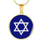 Star Of David Circle Necklace Stainless Steel or 18k Gold 18-22"-Express Your Love Gifts