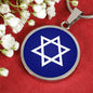 Star Of David Circle Necklace Stainless Steel or 18k Gold 18-22"-Express Your Love Gifts
