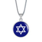 Star Of David Circle Necklace Stainless Steel or 18k Gold 18-22"-Express Your Love Gifts