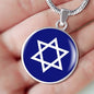 Star Of David Circle Necklace Stainless Steel or 18k Gold 18-22"-Express Your Love Gifts