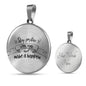 Stay Positive Motivational Necklace Stainless Steel or 18k Gold Circle Pendant 18-22" - Express Your Love Gifts