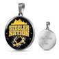 Steeler Nation Fan Circle Necklace Stainless Steel or 18k Gold 18-22" - Express Your Love Gifts