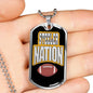 Steeler Nation Copy Pittsburgh Fan Necklace Dog Tag Stainless Steel or 18k Gold 24" Chain-Express Your Love Gifts