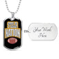 Steeler Nation Copy Pittsburgh Fan Necklace Dog Tag Stainless Steel or 18k Gold 24" Chain-Express Your Love Gifts