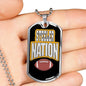 Steeler Nation Pittsburgh Fan Necklace Dog Tag Stainless Steel or 18k Gold 24" Chain - Express Your Love Gifts