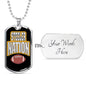 Steeler Nation Pittsburgh Fan Necklace Dog Tag Stainless Steel or 18k Gold 24" Chain - Express Your Love Gifts