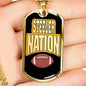 Steeler Nation Pittsburgh Fan Necklace Dog Tag Stainless Steel or 18k Gold 24" Chain - Express Your Love Gifts