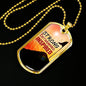 Strong Determined Inspired Necklace Stainless Steel or 18k Gold Dog Tag 24" Chain-Express Your Love Gifts