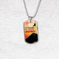 Strong Determined Inspired Necklace Stainless Steel or 18k Gold Dog Tag 24" Chain-Express Your Love Gifts