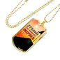 Strong Determined Inspired Necklace Stainless Steel or 18k Gold Dog Tag 24" Chain-Express Your Love Gifts
