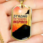 Strong Determined Inspired Necklace Stainless Steel or 18k Gold Dog Tag 24" Chain-Express Your Love Gifts
