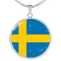 Sweden Flag Necklace Sweden Flag Stainless Steel or 18k Gold 18-22" - Express Your Love Gifts