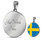 Sweden Flag Necklace Sweden Flag Stainless Steel or 18k Gold 18-22" - Express Your Love Gifts