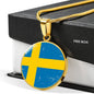 Sweden Flag Necklace Sweden Flag Stainless Steel or 18k Gold 18-22" - Express Your Love Gifts
