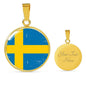 Sweden Flag Necklace Sweden Flag Stainless Steel or 18k Gold 18-22" - Express Your Love Gifts