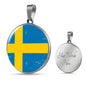 Sweden Flag Necklace Sweden Flag Stainless Steel or 18k Gold 18-22" - Express Your Love Gifts