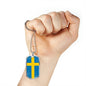 Sweden Flag Necklace Sweden Flag Stainless Steel or 18k Gold Dog Tag 24"-Express Your Love Gifts