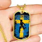 Sweden Futbol/Soccer & Flag Necklace Stainless Steel or 18k Gold Dog Tag 24" Chain-Express Your Love Gifts