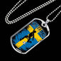 Sweden Futbol/Soccer & Flag Necklace Stainless Steel or 18k Gold Dog Tag 24" Chain-Express Your Love Gifts