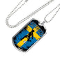 Sweden Futbol/Soccer & Flag Necklace Stainless Steel or 18k Gold Dog Tag 24" Chain-Express Your Love Gifts