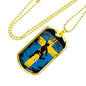 Sweden Futbol/Soccer & Flag Necklace Stainless Steel or 18k Gold Dog Tag 24" Chain-Express Your Love Gifts