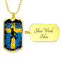Sweden Futbol/Soccer & Flag Necklace Stainless Steel or 18k Gold Dog Tag 24" Chain-Express Your Love Gifts