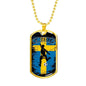 Sweden Futbol/Soccer & Flag Necklace Stainless Steel or 18k Gold Dog Tag 24" Chain-Express Your Love Gifts