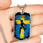 Sweden Futbol/Soccer & Flag Necklace Stainless Steel or 18k Gold Dog Tag 24" Chain-Express Your Love Gifts