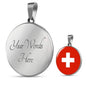 Switzerland Flag Necklace Switzerland Flag Stainless Steel or 18k Gold 18-22" - Express Your Love Gifts