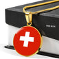 Switzerland Flag Necklace Switzerland Flag Stainless Steel or 18k Gold 18-22" - Express Your Love Gifts