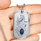 Taurus Constellation Horoscope Zodiac Dog Tag Stainless Steel or 18k Gold 24" Chain - Express Your Love Gifts