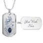 Taurus Constellation Horoscope Zodiac Dog Tag Stainless Steel or 18k Gold 24" Chain - Express Your Love Gifts