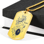 Taurus Constellation Horoscope Zodiac Dog Tag Stainless Steel or 18k Gold 24" Chain - Express Your Love Gifts