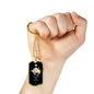 Taurus Constellation Horoscope Zodiac Necklace 18k Gold Stainless Steel Dog Tag 24"-Express Your Love Gifts