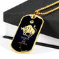 Taurus Constellation Horoscope Zodiac Necklace 18k Gold Stainless Steel Dog Tag 24"-Express Your Love Gifts
