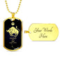Taurus Constellation Horoscope Zodiac Necklace 18k Gold Stainless Steel Dog Tag 24"-Express Your Love Gifts