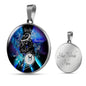 Taurus Purple Galaxy Zodiac Necklace Stainless Steel or 18k Gold Circle Pendant - Express Your Love Gifts