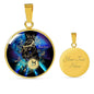 Taurus Purple Galaxy Zodiac Necklace Stainless Steel or 18k Gold Circle Pendant - Express Your Love Gifts