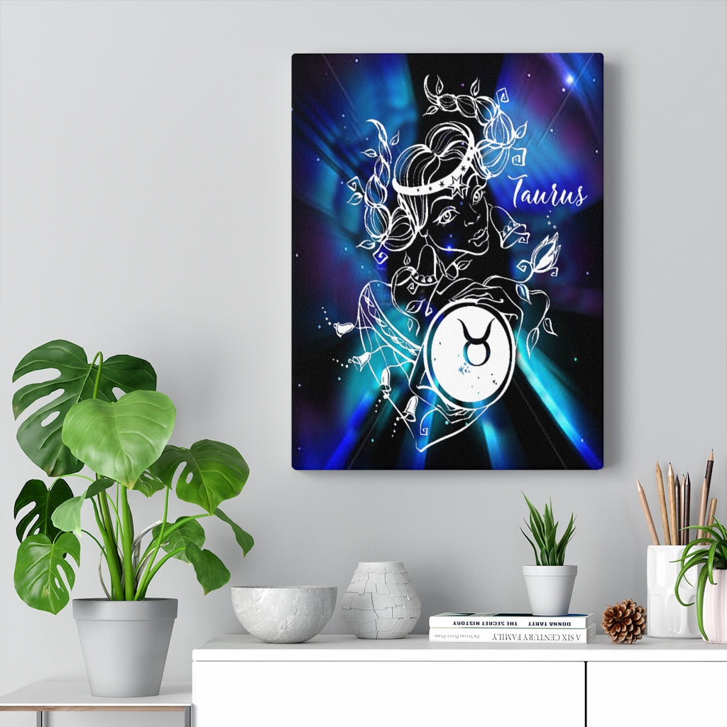 Taurus Zodiac Horoscope Sign Constellation Canvas Print Astrology Home Decor Ready to Hang Artwork - Express Your Love Gifts