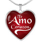 Te Amo Corazón I Love You Dear Spanish Stainless Steel or 18k Gold Heart Pendant Necklace 18-22"-Express Your Love Gifts