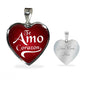 Te Amo Corazón I Love You Dear Spanish Stainless Steel or 18k Gold Heart Pendant Necklace 18-22"-Express Your Love Gifts