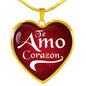 Te Amo Corazón I Love You Dear Spanish Stainless Steel or 18k Gold Heart Pendant Necklace 18-22"-Express Your Love Gifts