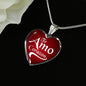 Te Amo Corazón I Love You Dear Spanish Stainless Steel or 18k Gold Heart Pendant Necklace 18-22"-Express Your Love Gifts
