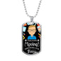 Teacher Appreciation Gift Necklace Stainless Steel or 18k Gold Dog Tag 24" Chain-Express Your Love Gifts