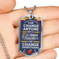 Teacher Appreciation Necklace Stainless Steel or 18k Gold Dog Tag 24" Chain-Express Your Love Gifts