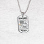 Teachers Touch Hearts Teacher Appreciation Gift Necklace Stainless Steel or 18k Gold Dog Tag 24" Chain-Express Your Love Gifts