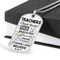 Teachers Touch Hearts Teacher Appreciation Gift Necklace Stainless Steel or 18k Gold Dog Tag 24" Chain-Express Your Love Gifts