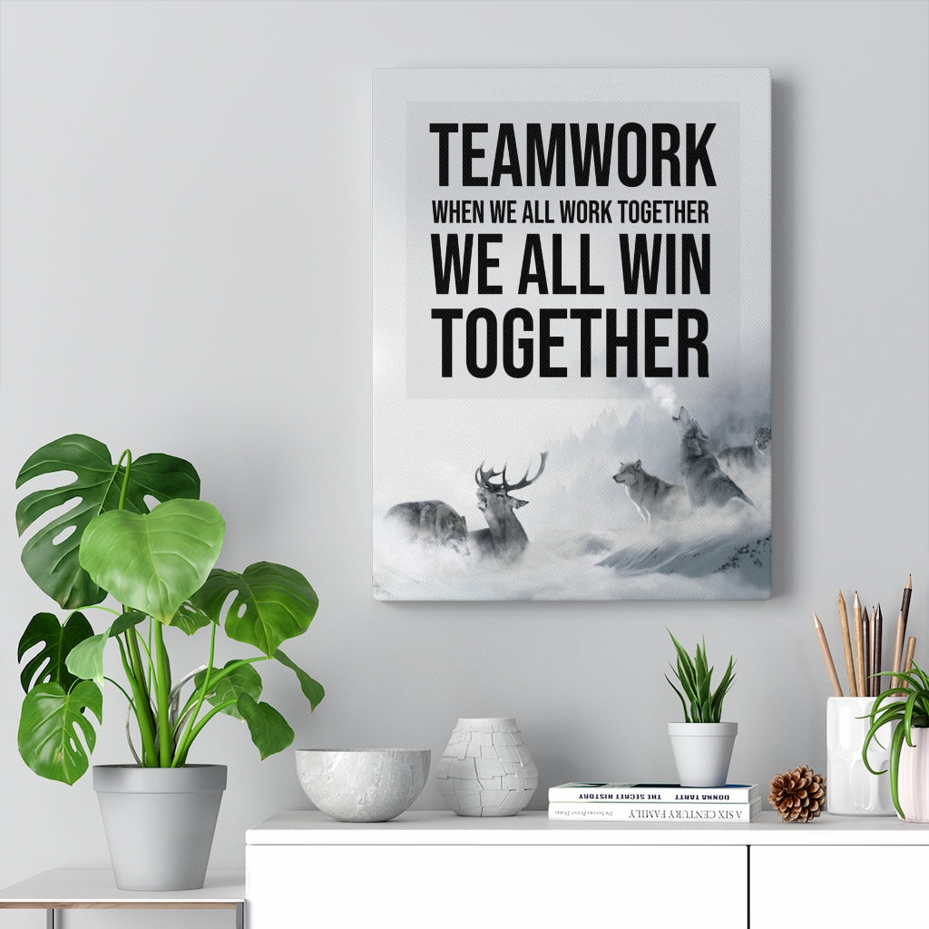 Teamwork of Wolves House Verse Home DecorInspiring Wall Art Housewarming Gift - Express Your Love Gifts